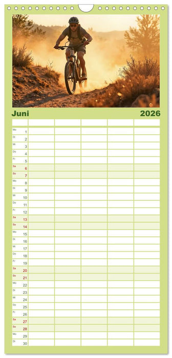 Elemental Ride. Mountainbike-Action durch Schnee, Matsch, Sonne und Laub (CALVENDO Familienplaner 2026)
