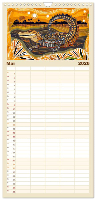 Abstraktes Afrika - Wilde Savanne in leuchtenden Farben (CALVENDO Familienplaner 2026)