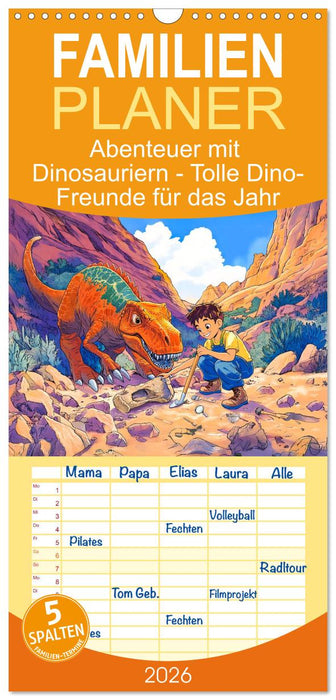 Abenteuer mit Dinosauriern - Tolle Dino-Freunde für das Jahr (CALVENDO Familienplaner 2026)