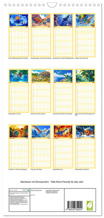 Abenteuer mit Dinosauriern - Tolle Dino-Freunde für das Jahr (CALVENDO Familienplaner 2026)
