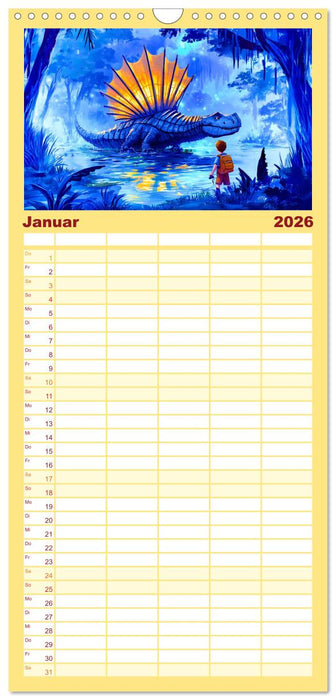 Abenteuer mit Dinosauriern - Tolle Dino-Freunde für das Jahr (CALVENDO Familienplaner 2026)