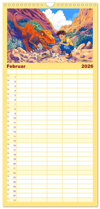 Abenteuer mit Dinosauriern - Tolle Dino-Freunde für das Jahr (CALVENDO Familienplaner 2026)
