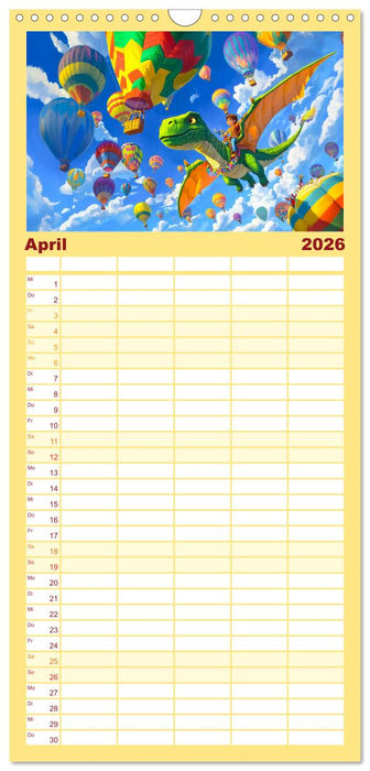 Abenteuer mit Dinosauriern - Tolle Dino-Freunde für das Jahr (CALVENDO Familienplaner 2026)