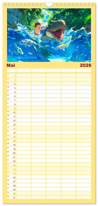 Abenteuer mit Dinosauriern - Tolle Dino-Freunde für das Jahr (CALVENDO Familienplaner 2026)