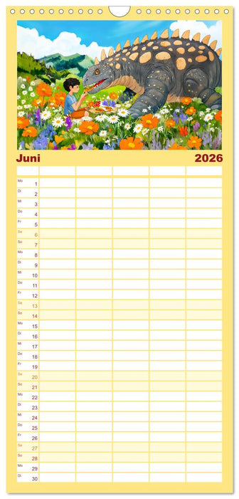 Abenteuer mit Dinosauriern - Tolle Dino-Freunde für das Jahr (CALVENDO Familienplaner 2026)
