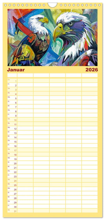 Farbenfrohe Tierbilder (CALVENDO Familienplaner 2026)