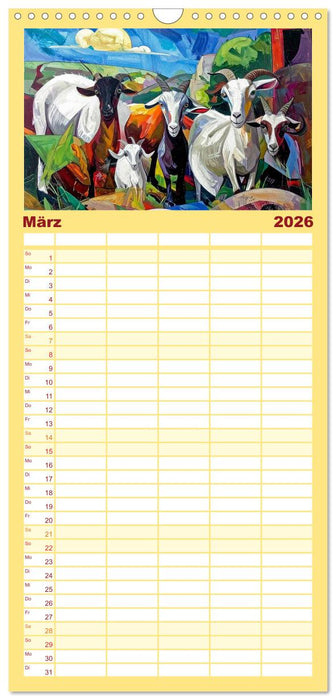 Farbenfrohe Tierbilder (CALVENDO Familienplaner 2026)