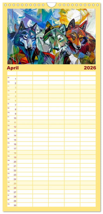 Farbenfrohe Tierbilder (CALVENDO Familienplaner 2026)