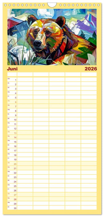 Farbenfrohe Tierbilder (CALVENDO Familienplaner 2026)