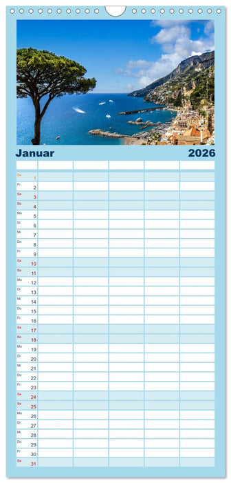 Amalfiküste und Capri - Sehnsuchtsorte (CALVENDO Familienplaner 2026)