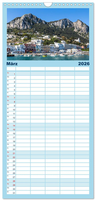 Amalfiküste und Capri - Sehnsuchtsorte (CALVENDO Familienplaner 2026)