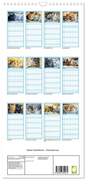 Katzen Illustrationen - Faszination pur (CALVENDO Familienplaner 2026)