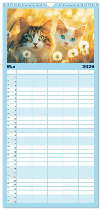 Katzen Illustrationen - Faszination pur (CALVENDO Familienplaner 2026)