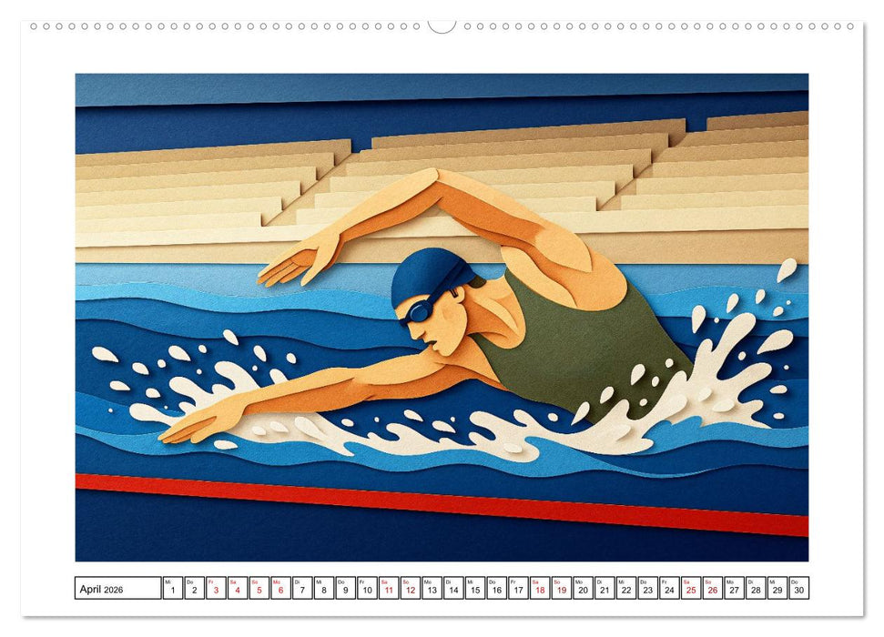 Olympischer Sport in Schichtpapier (CALVENDO Premium Wandkalender 2026)