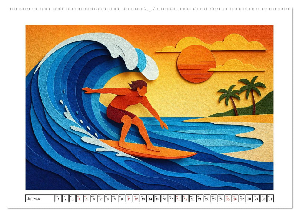 Olympischer Sport in Schichtpapier (CALVENDO Premium Wandkalender 2026)