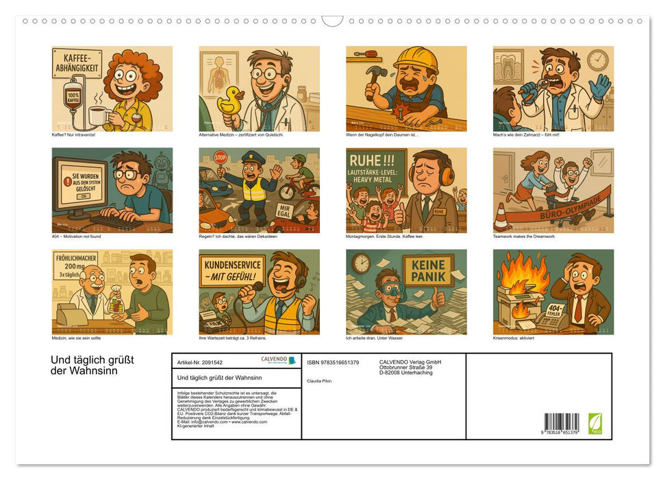 Und täglich grüßt der Wahnsinn (CALVENDO Wandkalender 2026)