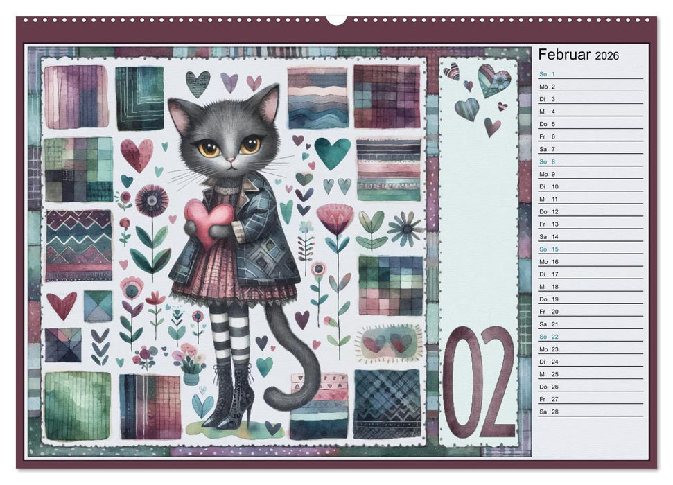 Katzen. Zauberhafte Weltenbummler. Mit Herz und Neugier durch das Jahr. (CALVENDO Wandkalender 2026)