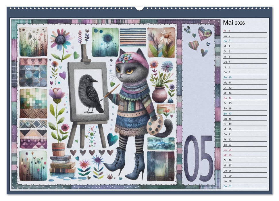 Katzen. Zauberhafte Weltenbummler. Mit Herz und Neugier durch das Jahr. (CALVENDO Wandkalender 2026)