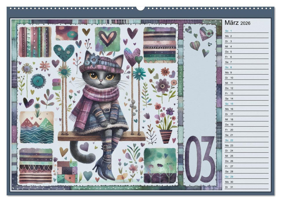 Katzen. Zauberhafte Weltenbummler. Mit Herz und Neugier durch das Jahr. (CALVENDO Premium Wandkalender 2026)