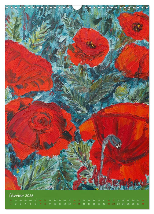 Coquelicots en peinture (CALVENDO Calendrier mensuel 2026)