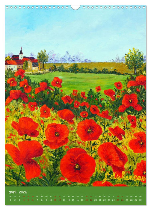 Coquelicots en peinture (CALVENDO Calendrier mensuel 2026)