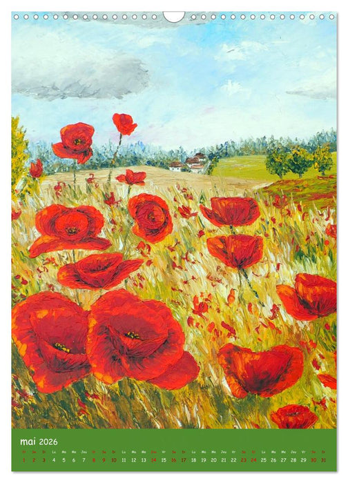 Coquelicots en peinture (CALVENDO Calendrier mensuel 2026)