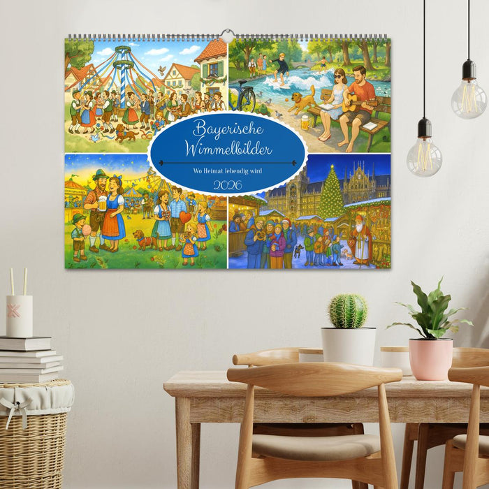 Bayrische Wimmelbilder - Wo Heimat lebendig wird (CALVENDO Wandkalender 2026)