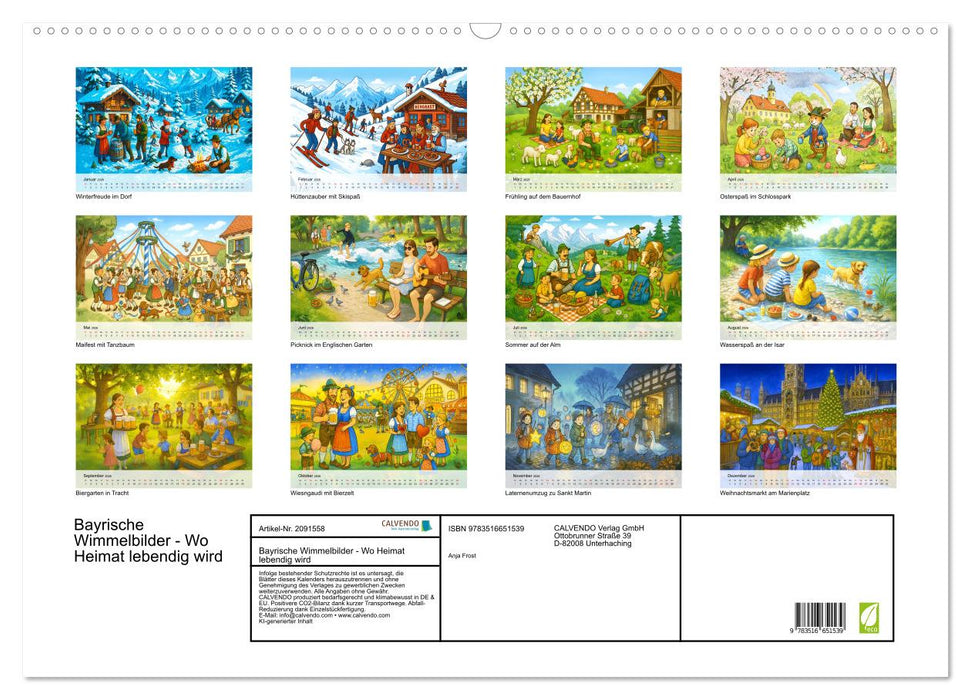 Bayrische Wimmelbilder - Wo Heimat lebendig wird (CALVENDO Wandkalender 2026)