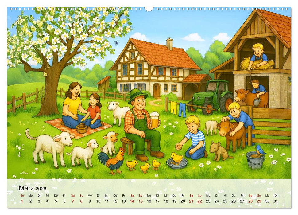 Bayrische Wimmelbilder - Wo Heimat lebendig wird (CALVENDO Wandkalender 2026)