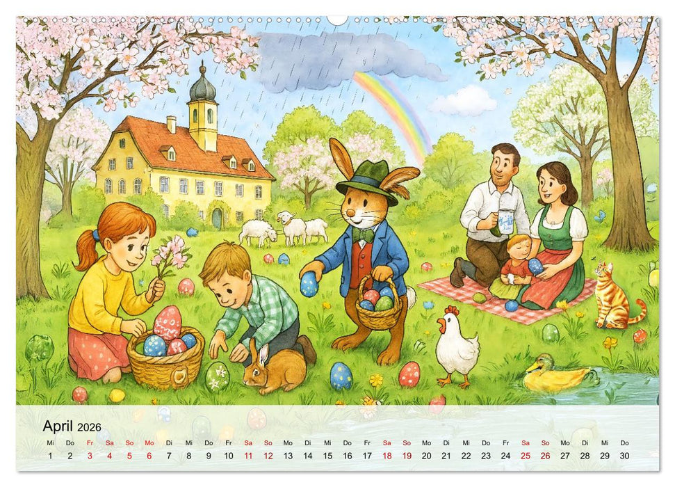 Bayrische Wimmelbilder - Wo Heimat lebendig wird (CALVENDO Wandkalender 2026)