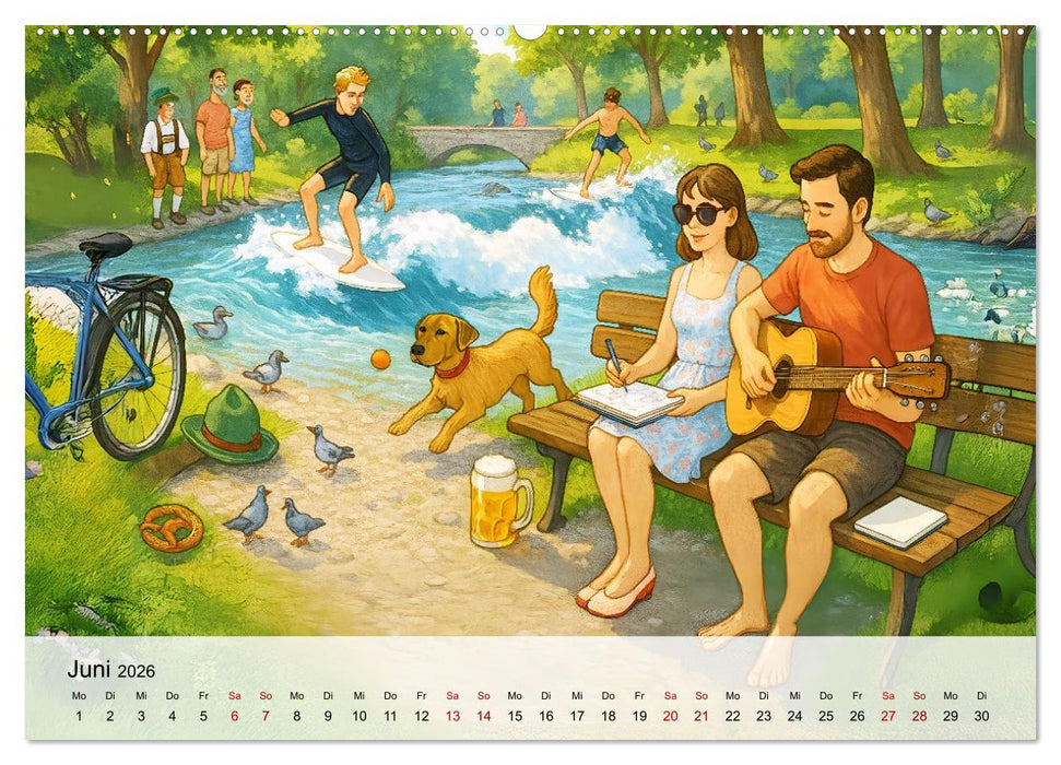 Bayrische Wimmelbilder - Wo Heimat lebendig wird (CALVENDO Wandkalender 2026)