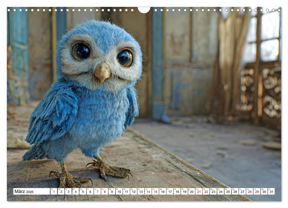 Eulen im Einsatz - 365 Tage voller schräger Federführung (CALVENDO Wandkalender 2026)