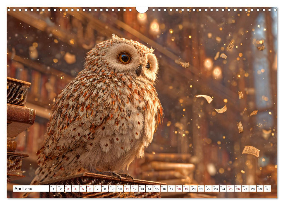 Eulen im Einsatz - 365 Tage voller schräger Federführung (CALVENDO Wandkalender 2026)