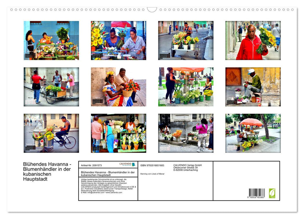 Blühendes Havanna - Blumenhändler in der kubanischen Hauptstadt (CALVENDO Wandkalender 2026)