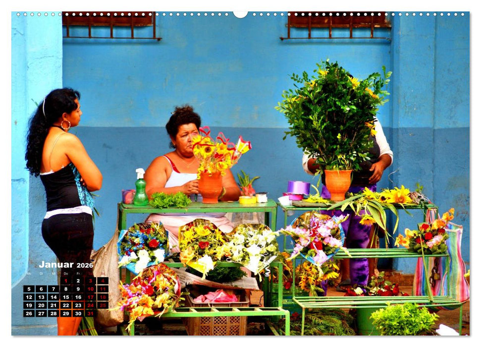 Blühendes Havanna - Blumenhändler in der kubanischen Hauptstadt (CALVENDO Wandkalender 2026)