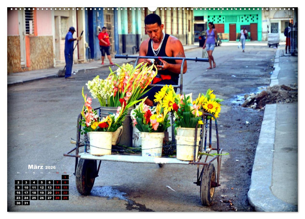 Blühendes Havanna - Blumenhändler in der kubanischen Hauptstadt (CALVENDO Premium Wandkalender 2026)