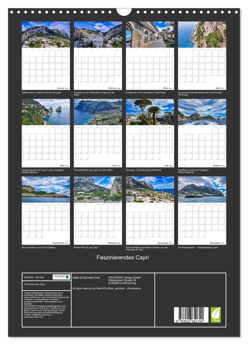 Faszinierendes Capri (CALVENDO Wandkalender 2026)