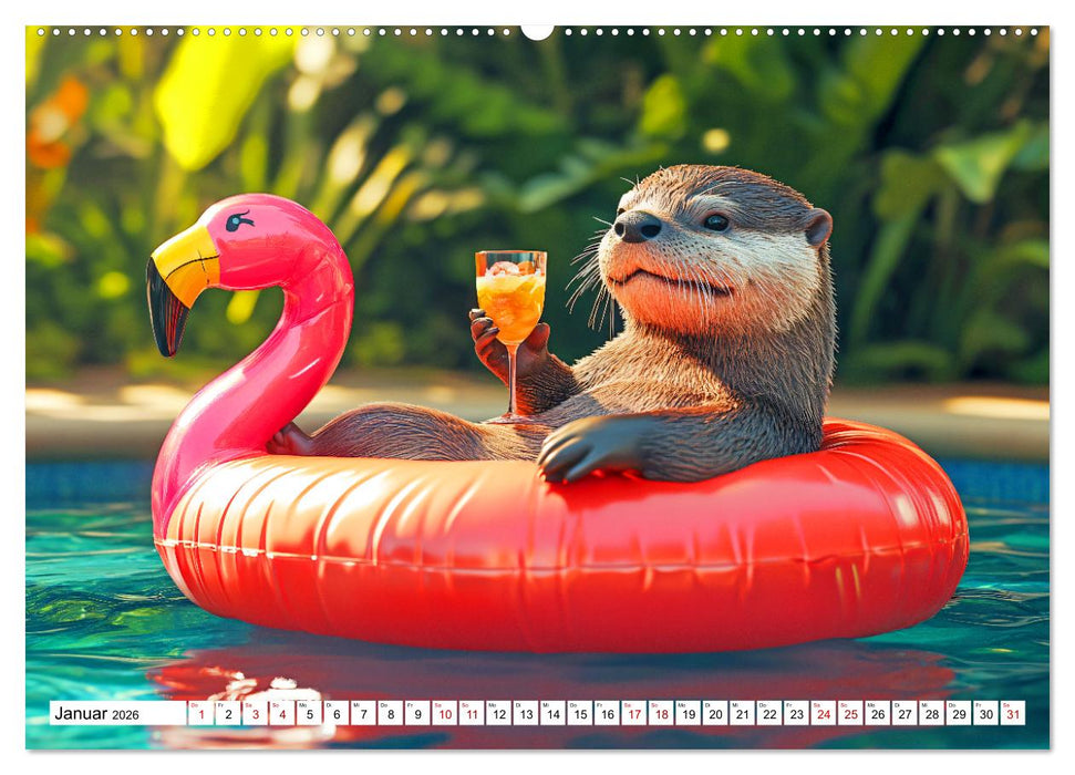 Otterwegs - 12 Monate tierischer Urlaubsspaß (CALVENDO Wandkalender 2026)