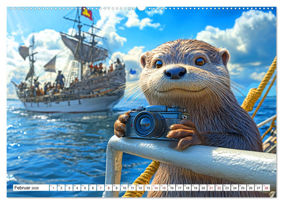 Otterwegs - 12 Monate tierischer Urlaubsspaß (CALVENDO Wandkalender 2026)
