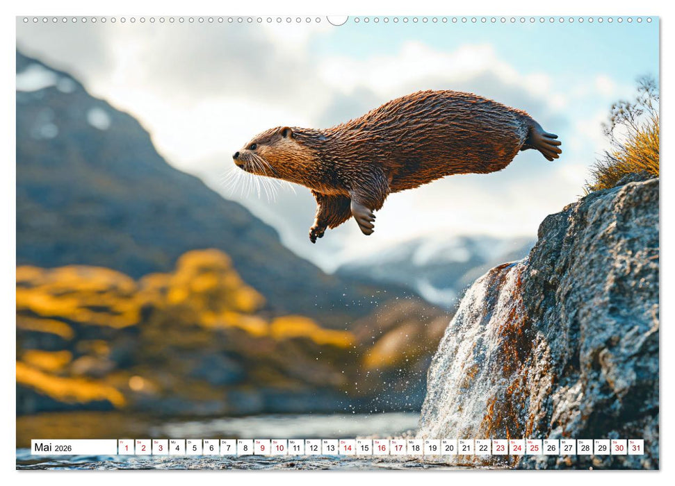 Otterwegs - 12 Monate tierischer Urlaubsspaß (CALVENDO Wandkalender 2026)