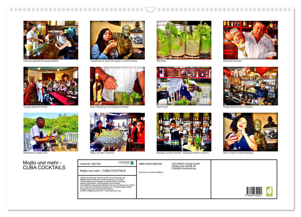 Mojito und mehr - CUBA COCKTAILS (CALVENDO Wandkalender 2026)