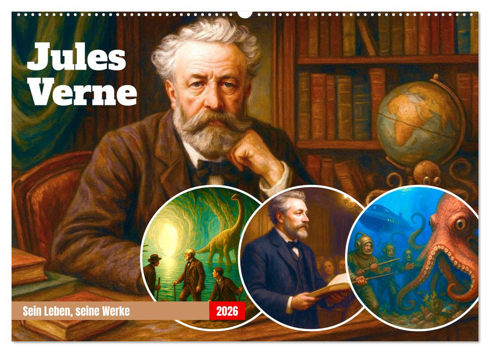 Jules Verne. Sein Leben, seine Werke (CALVENDO Wandkalender 2026)
