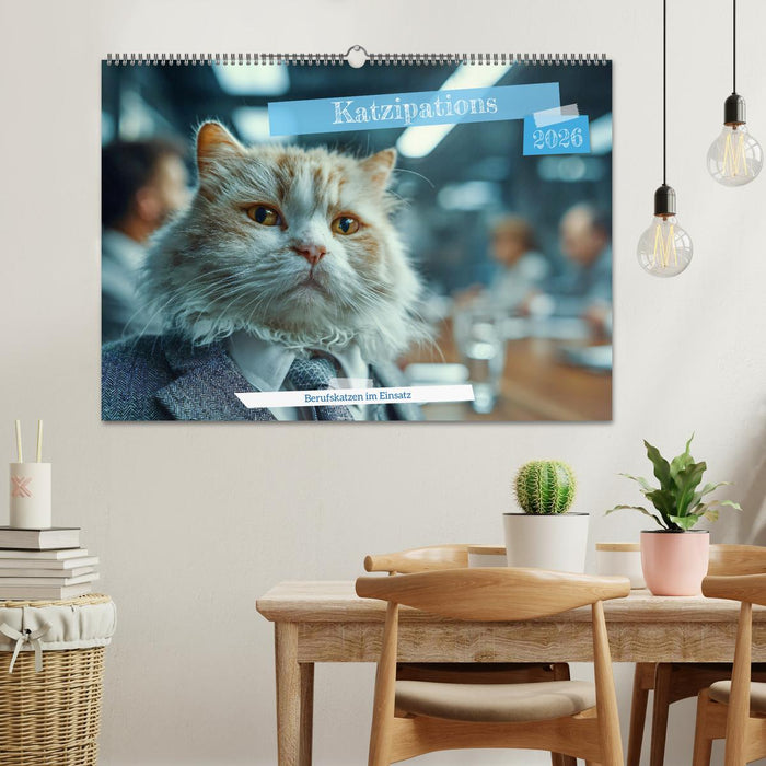 Katzipations - Berufskatzen im Einsatz (CALVENDO Wandkalender 2026)