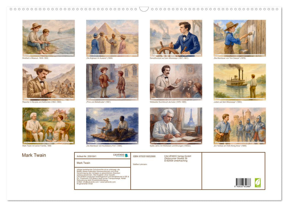 Mark Twain (CALVENDO Wandkalender 2026)