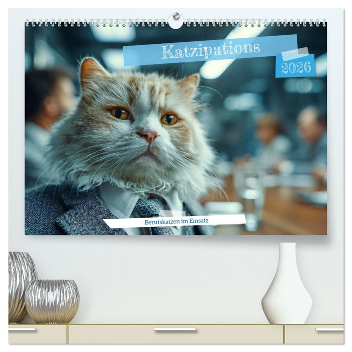 Katzipations - Berufskatzen im Einsatz (CALVENDO Premium Wandkalender 2026)