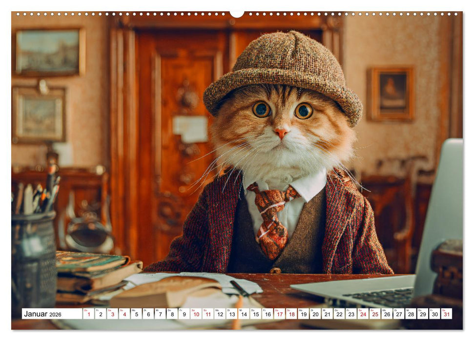 Katzipations - Berufskatzen im Einsatz (CALVENDO Premium Wandkalender 2026)
