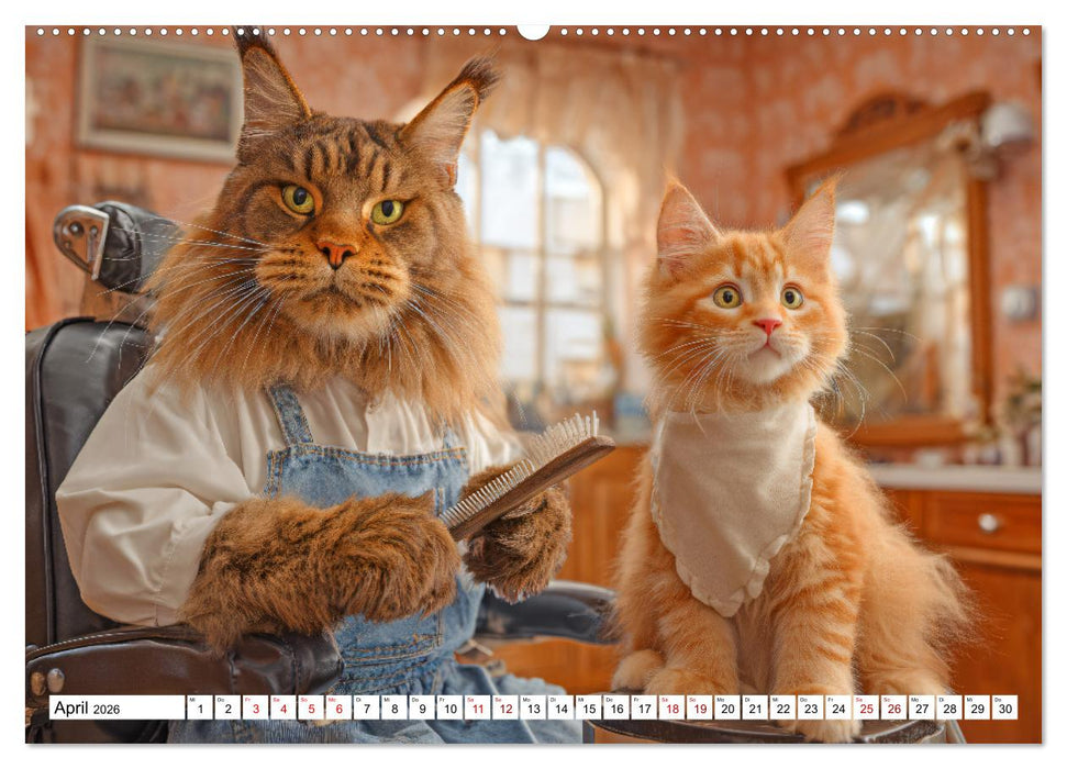 Katzipations - Berufskatzen im Einsatz (CALVENDO Premium Wandkalender 2026)