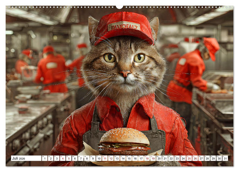 Katzipations - Berufskatzen im Einsatz (CALVENDO Premium Wandkalender 2026)