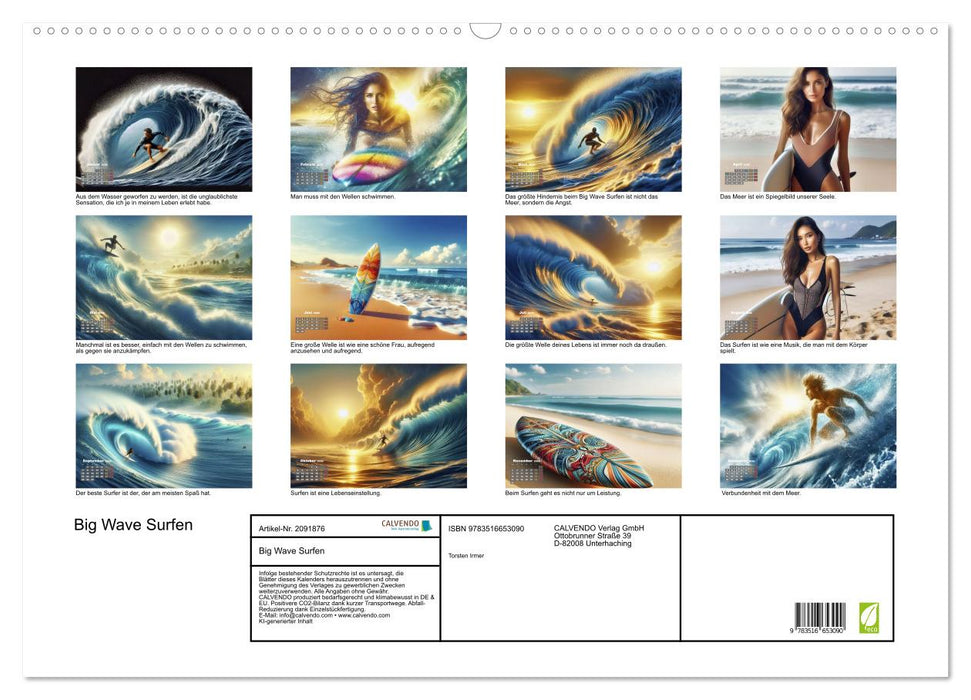 Big Wave Surfen (CALVENDO Wandkalender 2026)