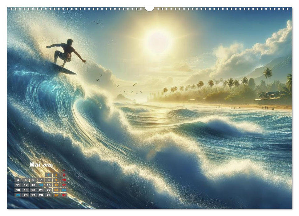 Big Wave Surfen (CALVENDO Premium Wandkalender 2026)